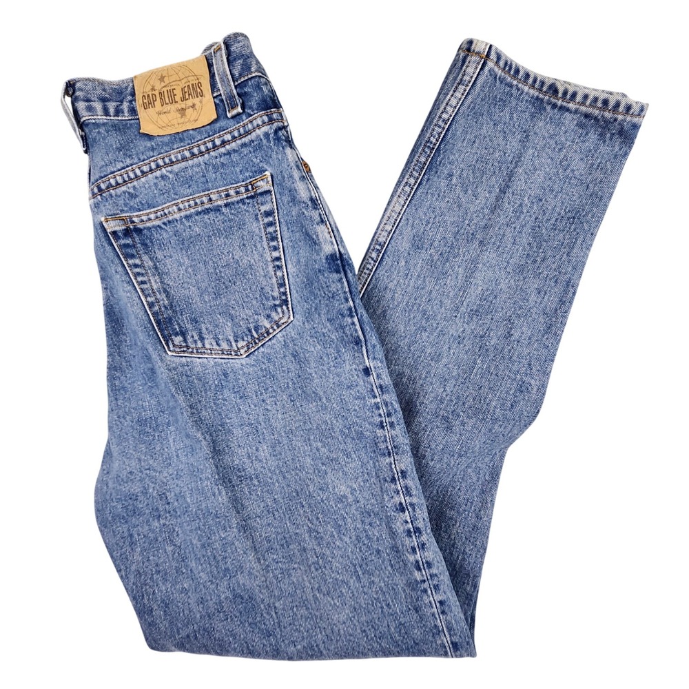 Vtg 90s Y2K Gap Reverse Fit Jeans Womens 10 Long High Rise Tapered Mom Denim
